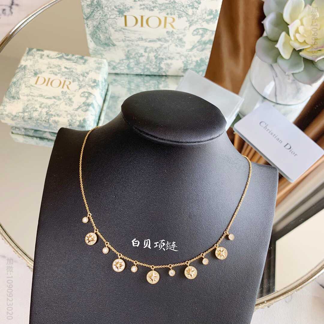 19款新推出的rose des vents系列 Dior 罗盘白贝 五彩项链