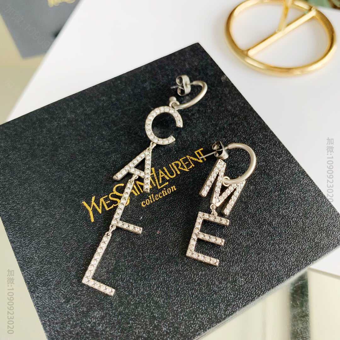 YSL / SLP 圣罗兰满钻字母Call me耳钉耳环