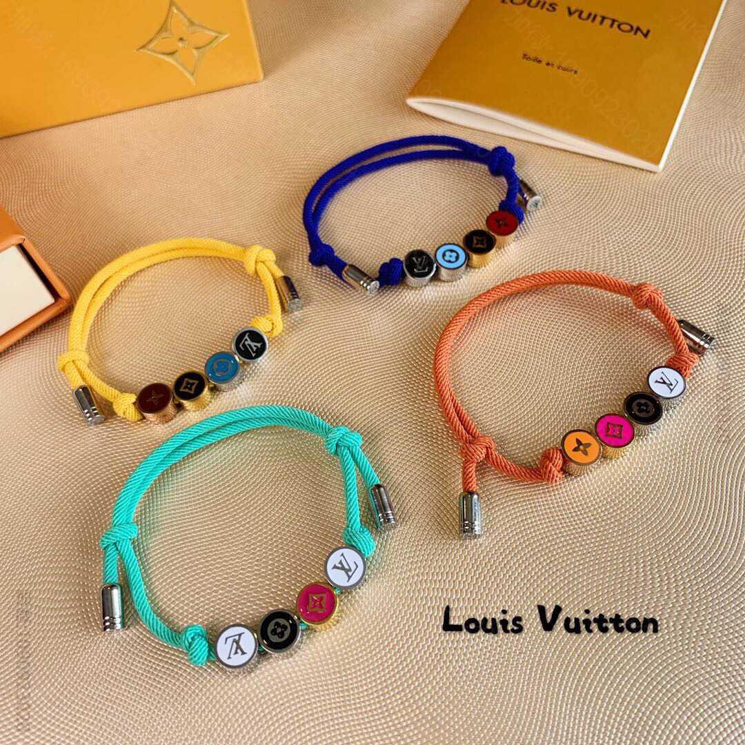 M64557_LV手链 Louis Vuitton 路易威登 LV尼龙绳手链蓝色橙色 原单LV饰品