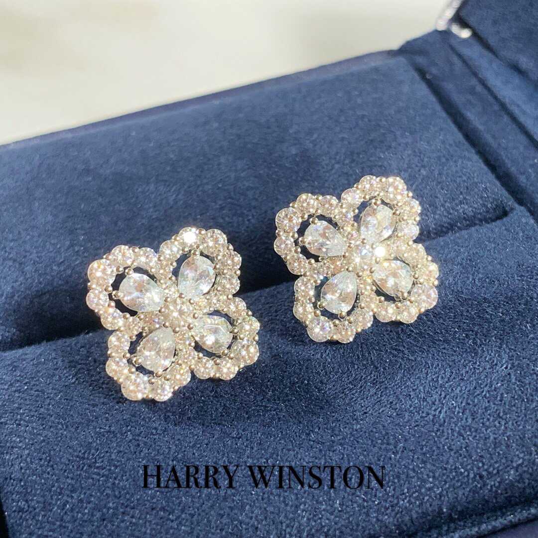 HARRY WINSTON海瑞温时顿 HW Diamond Loop花形钻圈项链耳钉