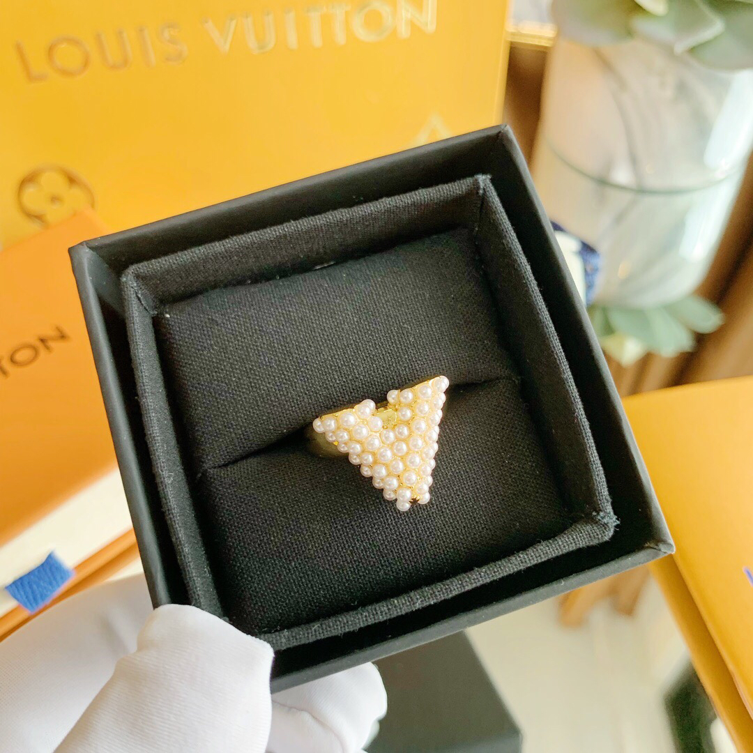 原版LV戒指饰品 Louis Vuitton 路易威登 lv珍珠款戒指码数678码 LV戒指饰品 