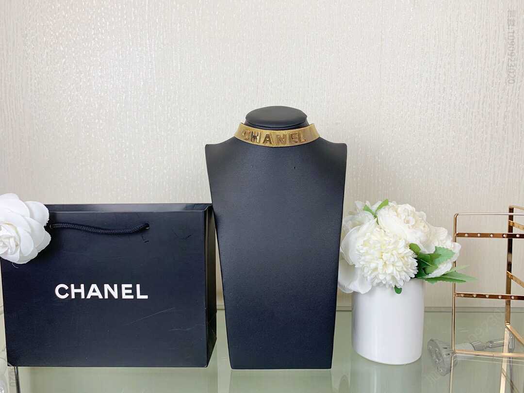 经典款 CHANEL香奈儿choker金色项链