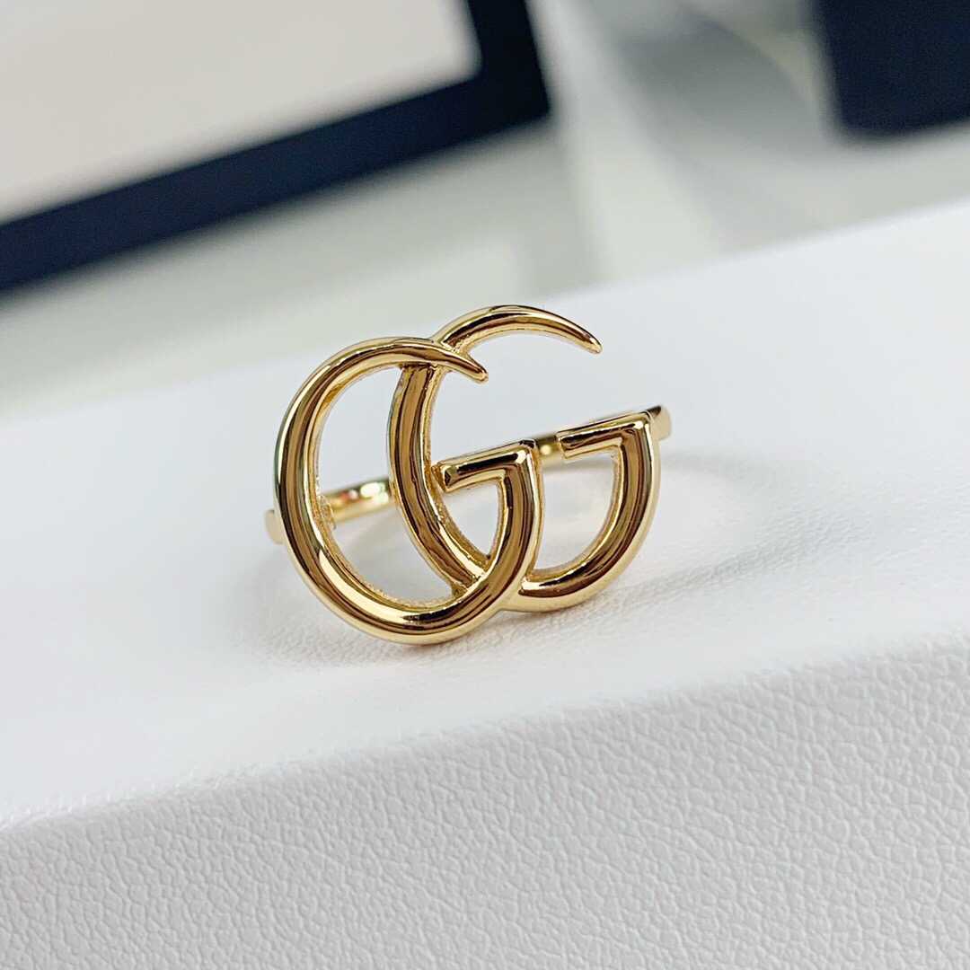 原单古驰女士戒指 古驰女士戒指 19款Gucci古驰新款气质双G金色戒指（码数6.7.8） 奢侈饰品网 