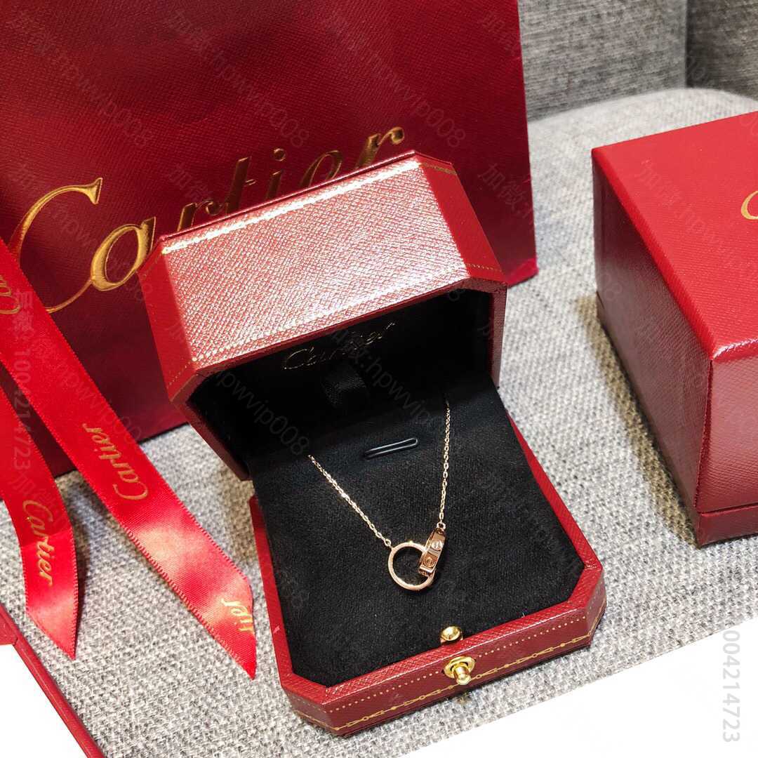 a货卡地亚女士项链 CARTIER卡地亚LOVE系列双环项链  A货卡地亚项链网站 