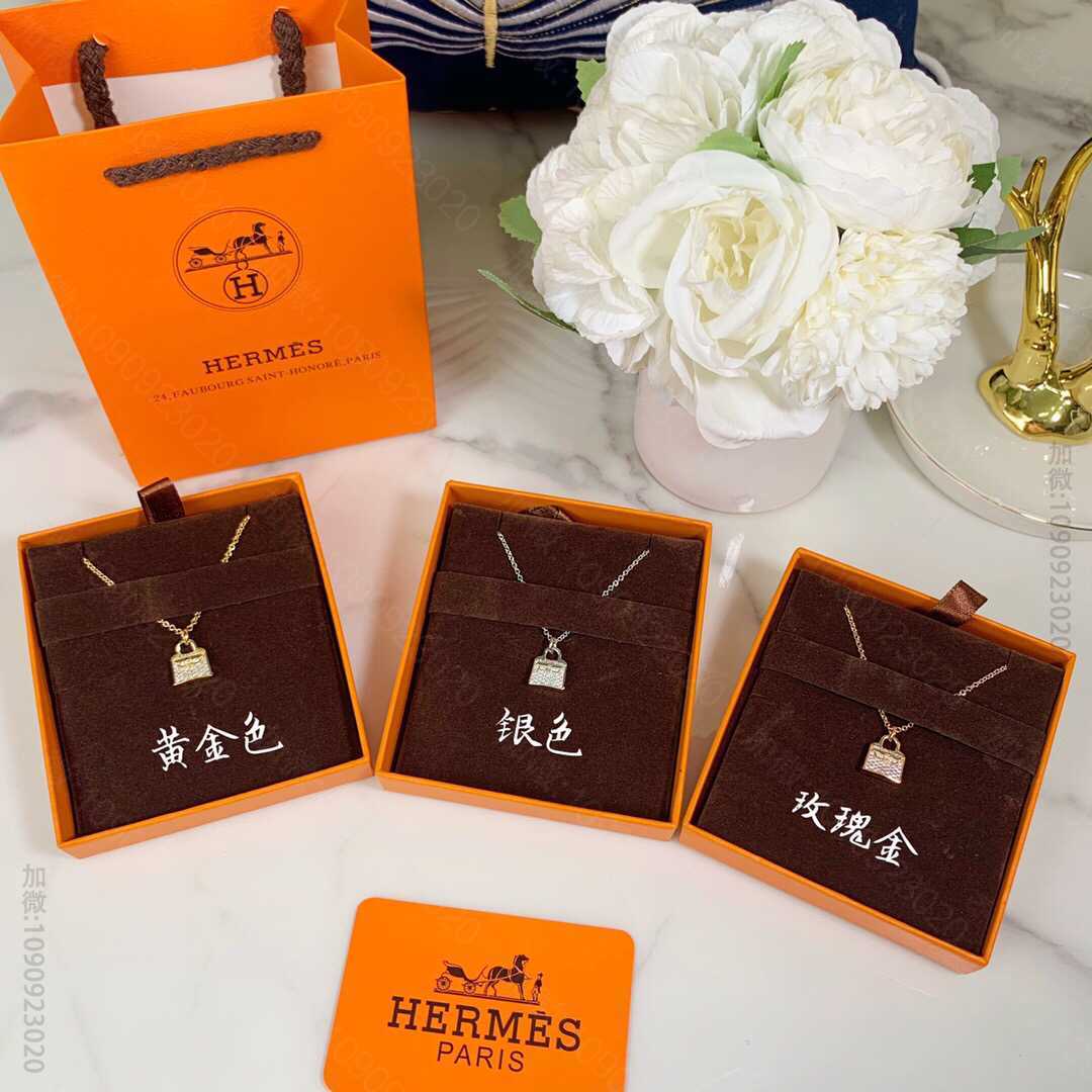 爱马仕HERMES 925纯银材质包包项链