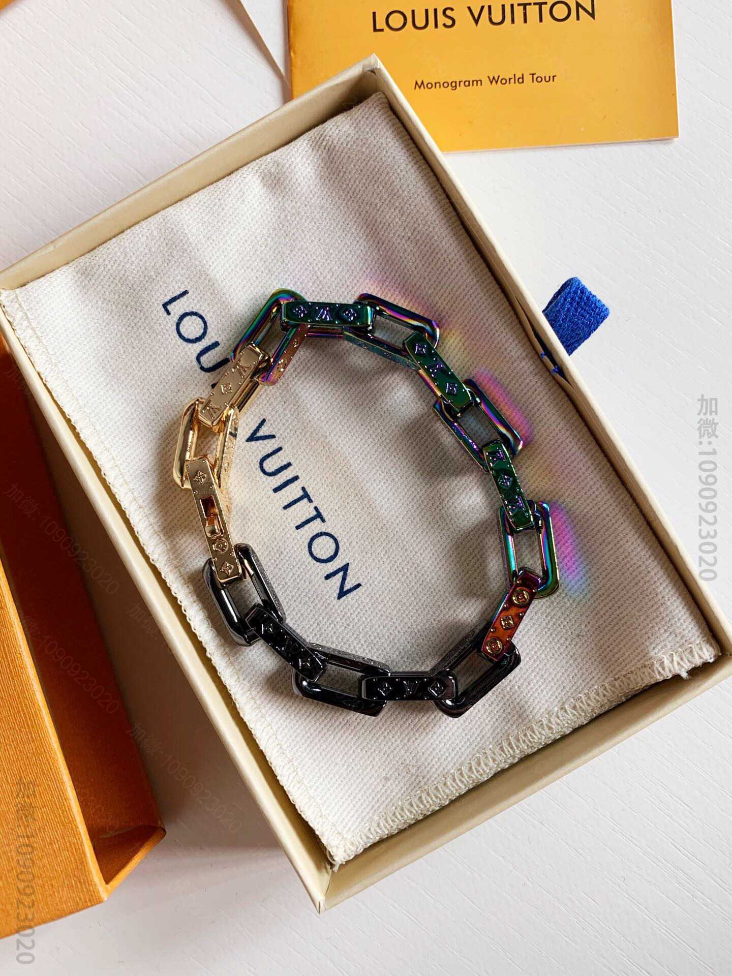 LV/路易威登 专柜经典款MONOGRAM COLORS 链条手链 M682...