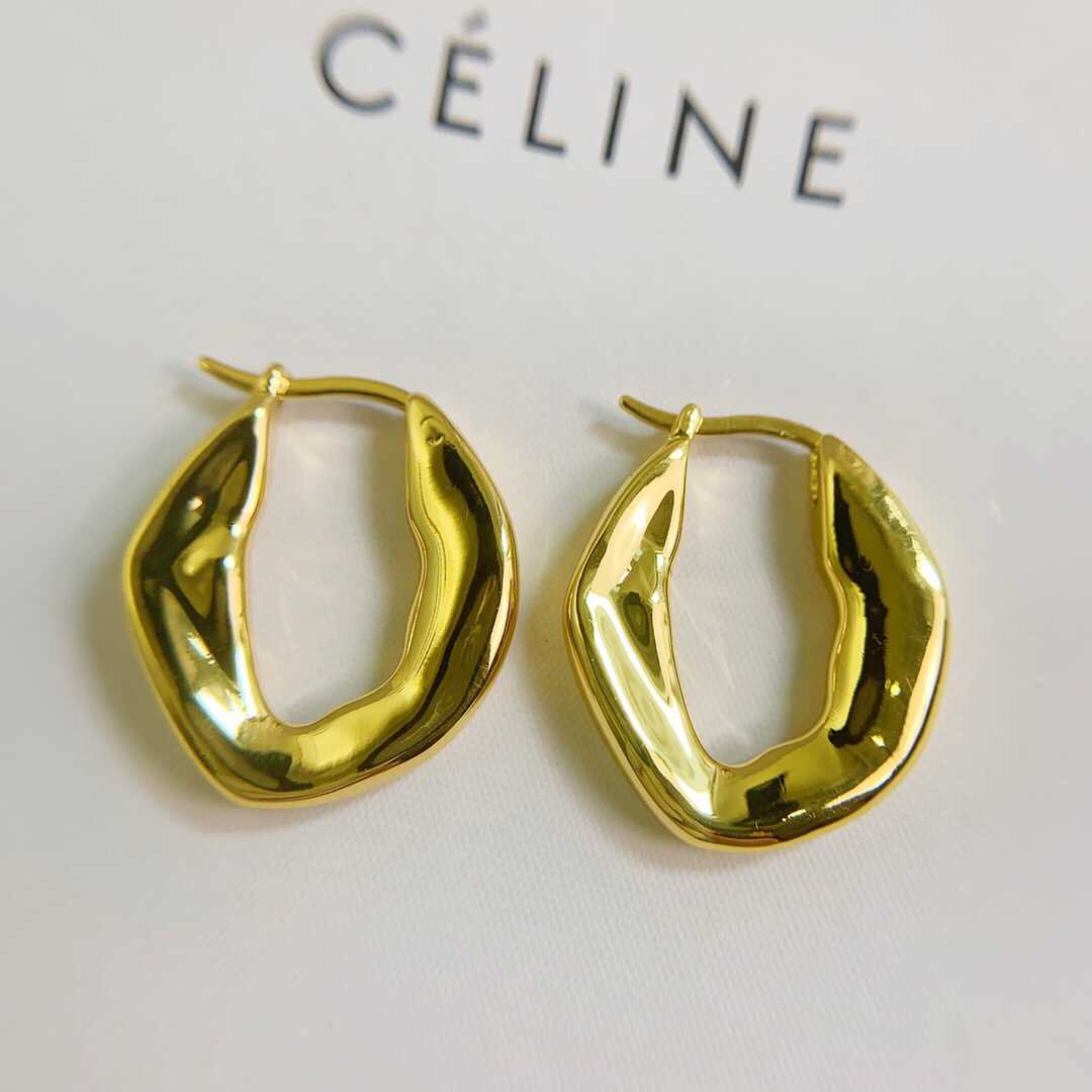 20款Celine新款金色简约耳钉耳环