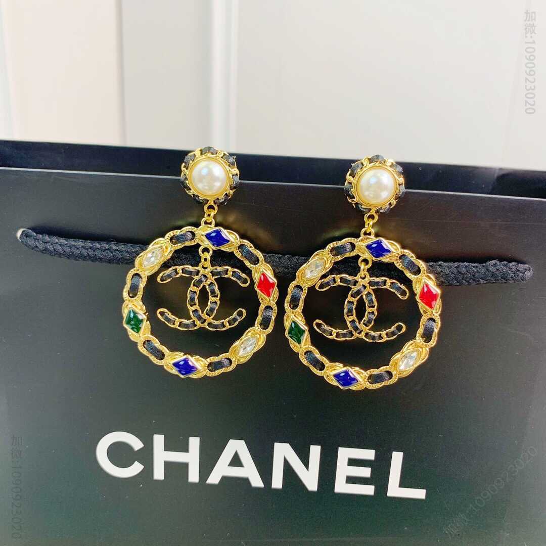 CHANEL香奈儿双c珍珠耳钉耳环 C83822