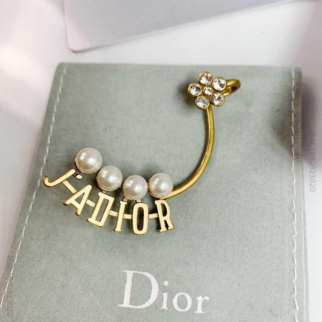 冬季DIOR迪奥JADIOR珍珠耳夹耳环