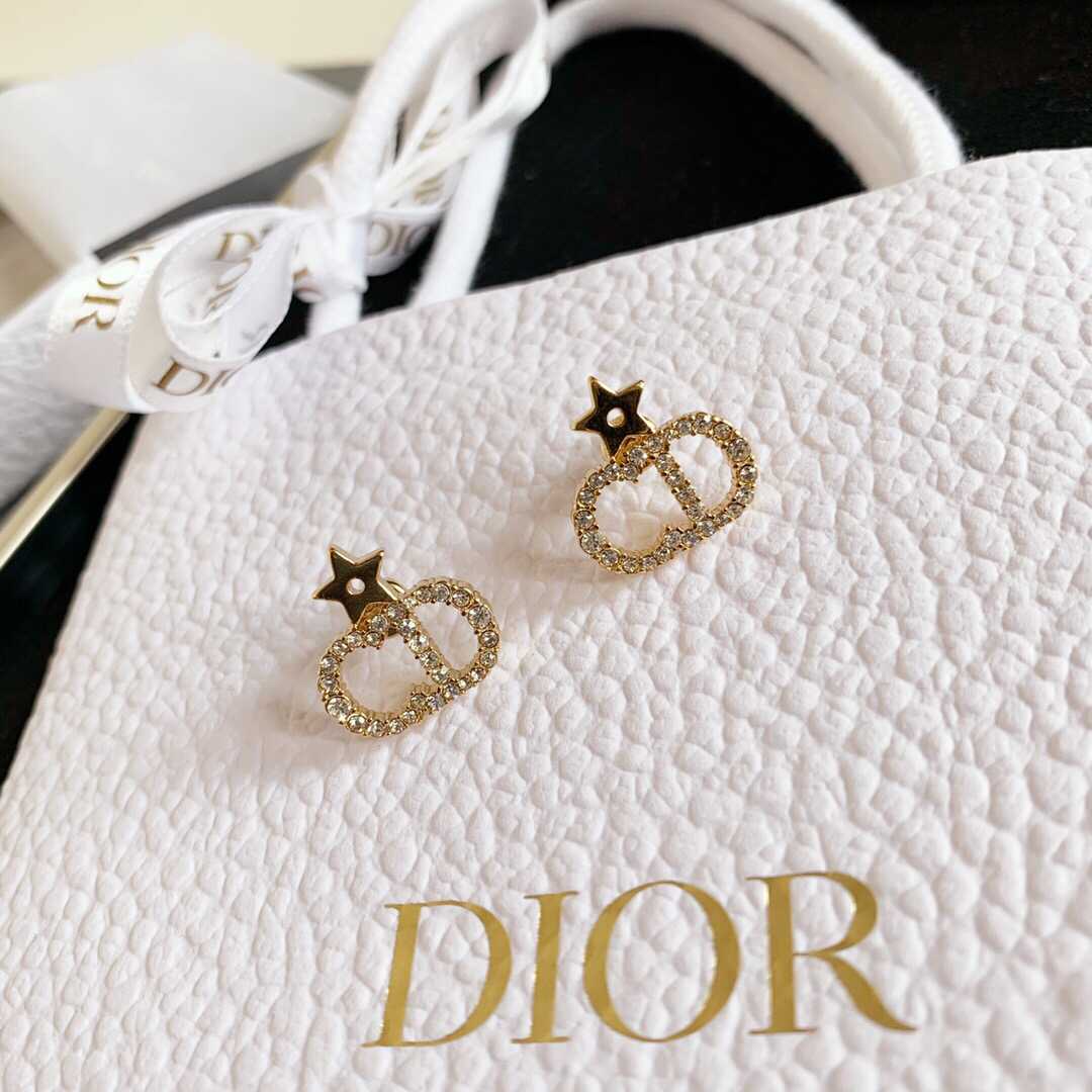 迪奥专柜新款 Dior镶钻耳环ZP开模定制CD字母耳环