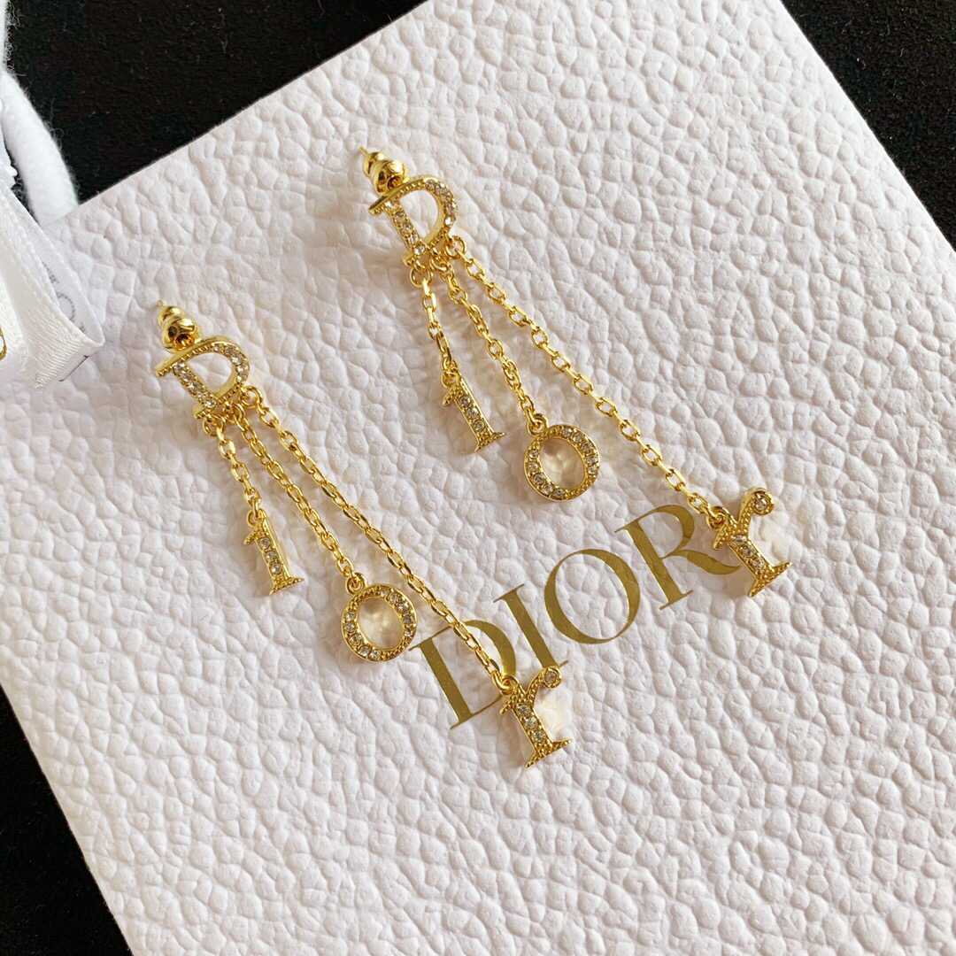 迪奥 专柜新款 Dior流苏字母耳环ZP开模定制耳环