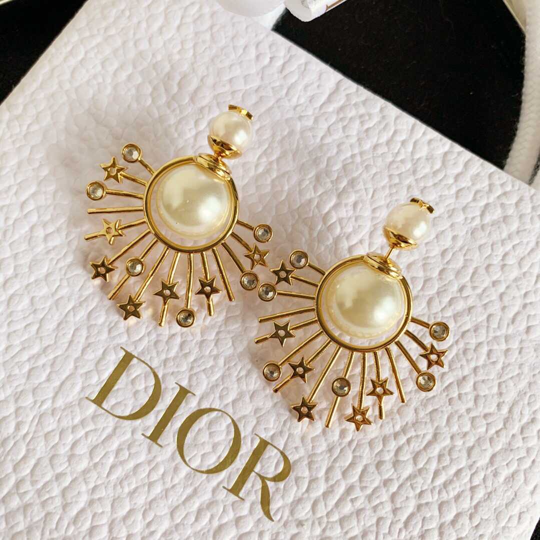 迪奥 专柜新款 Dior 星星珍珠耳环ZP开模定制耳环