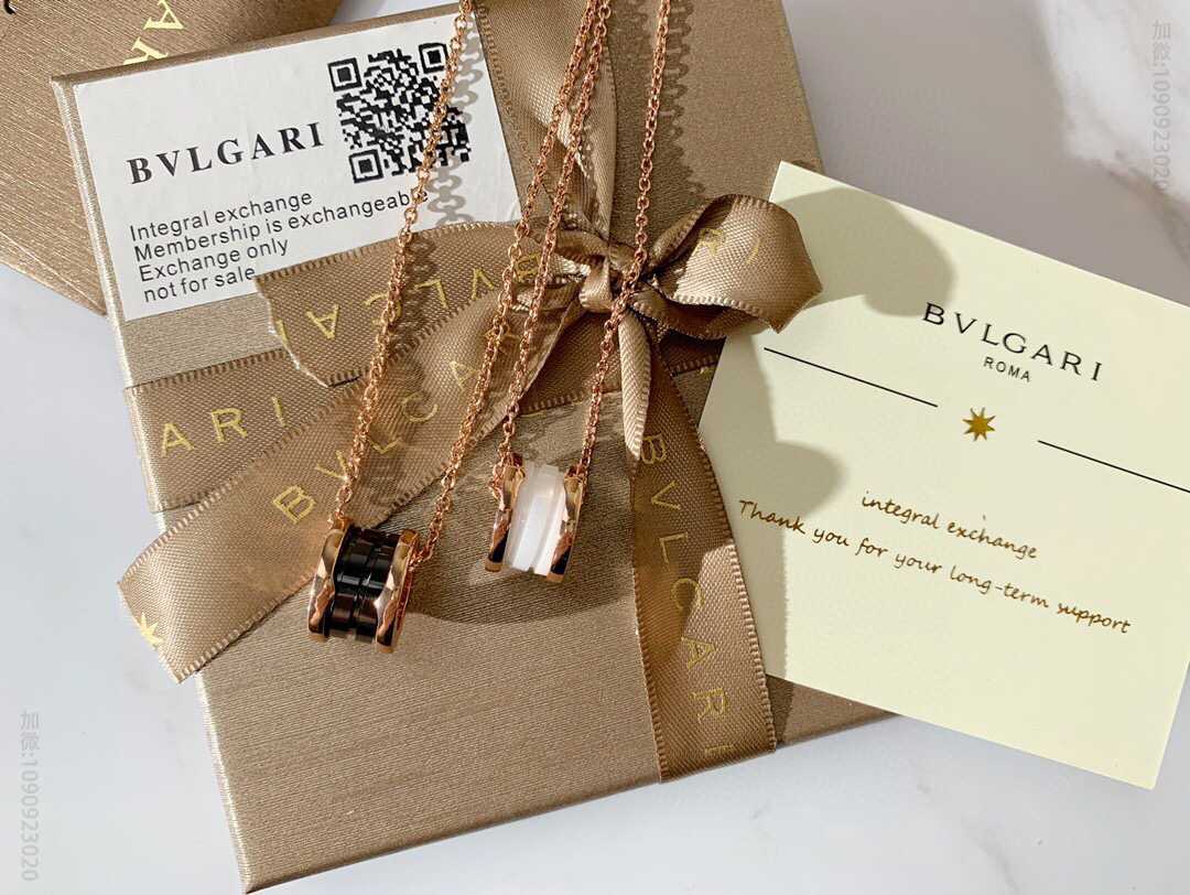 BVLGARI宝格丽经典款黑白陶瓷项链 电镀v金材质