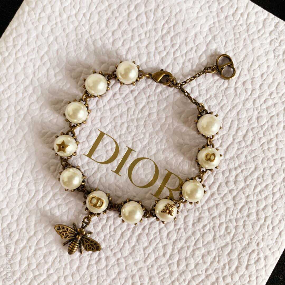 迪奥 Teddy-D黑色镀钌复古金属DIOR TEDDY-D手链