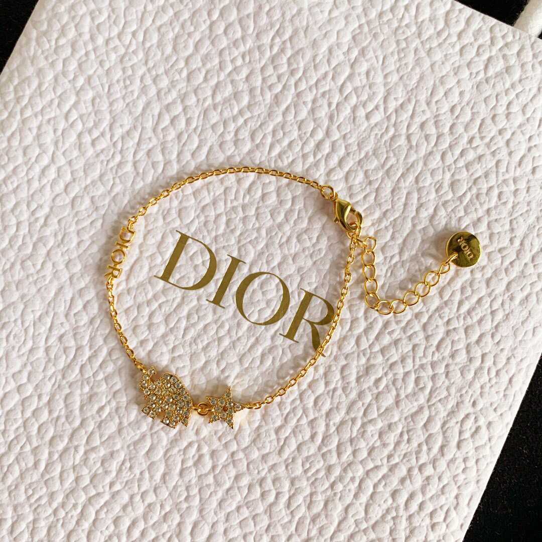 迪奥 专柜新款Dior DIORABLE 白色仿水晶大象金属覆层手链