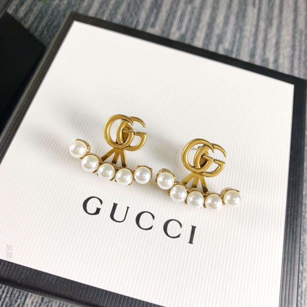 2023新款Gucci古驰双G珍珠耳环耳钉