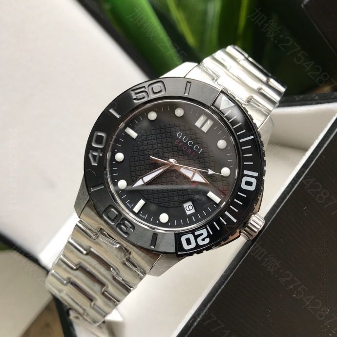 高仿古琦男士手表 古琦男士手表 古驰Gucci最新款腕表BIack-，型号YA126230D Gucci 男士精钢时尚石英碗表 