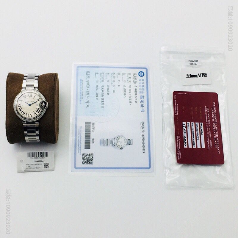 卡地亚蓝气球莫桑钻33mm157瑞士石英机芯腕表