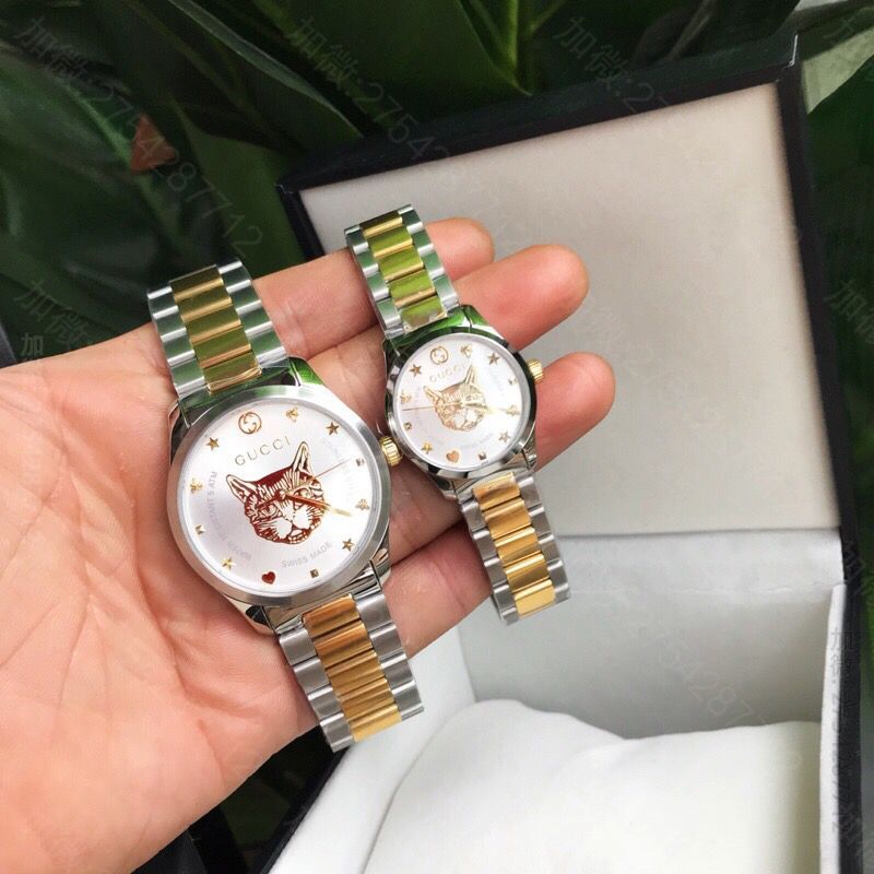古奇情侣款手表 Gucci 专柜最新蜜蜂面原装瑞士石英机芯情侣表 