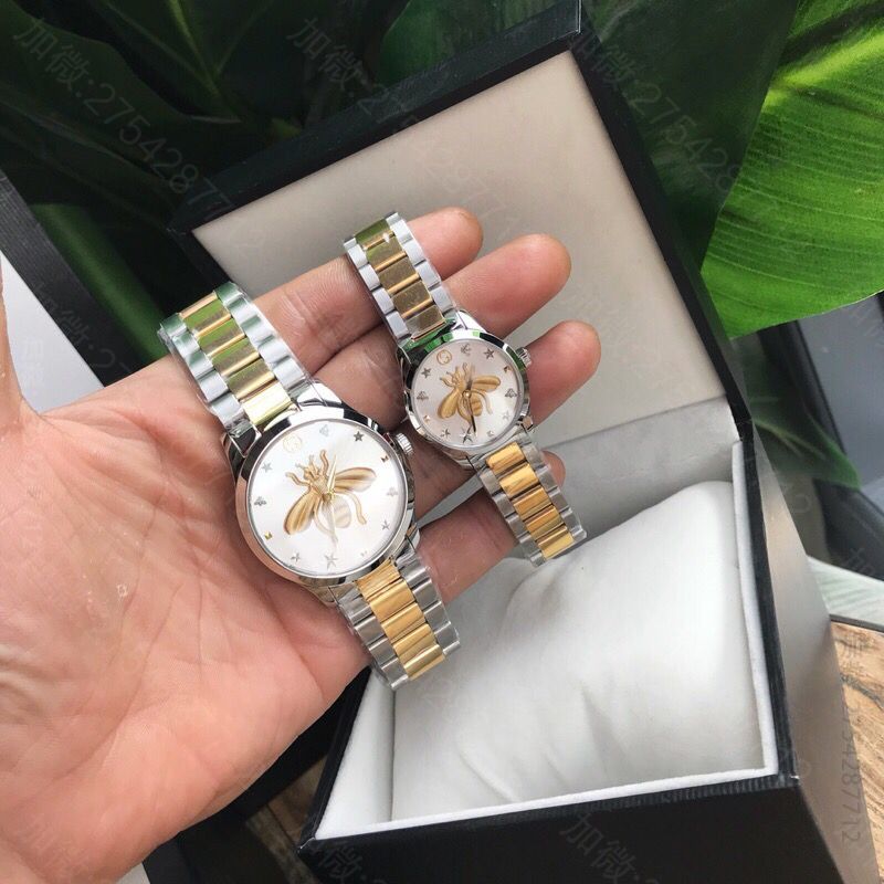 高仿古奇情侣款腕表 古奇情侣款腕表 古驰 Gucci 专柜最新蜜蜂面原装瑞士石英机芯情侣表 