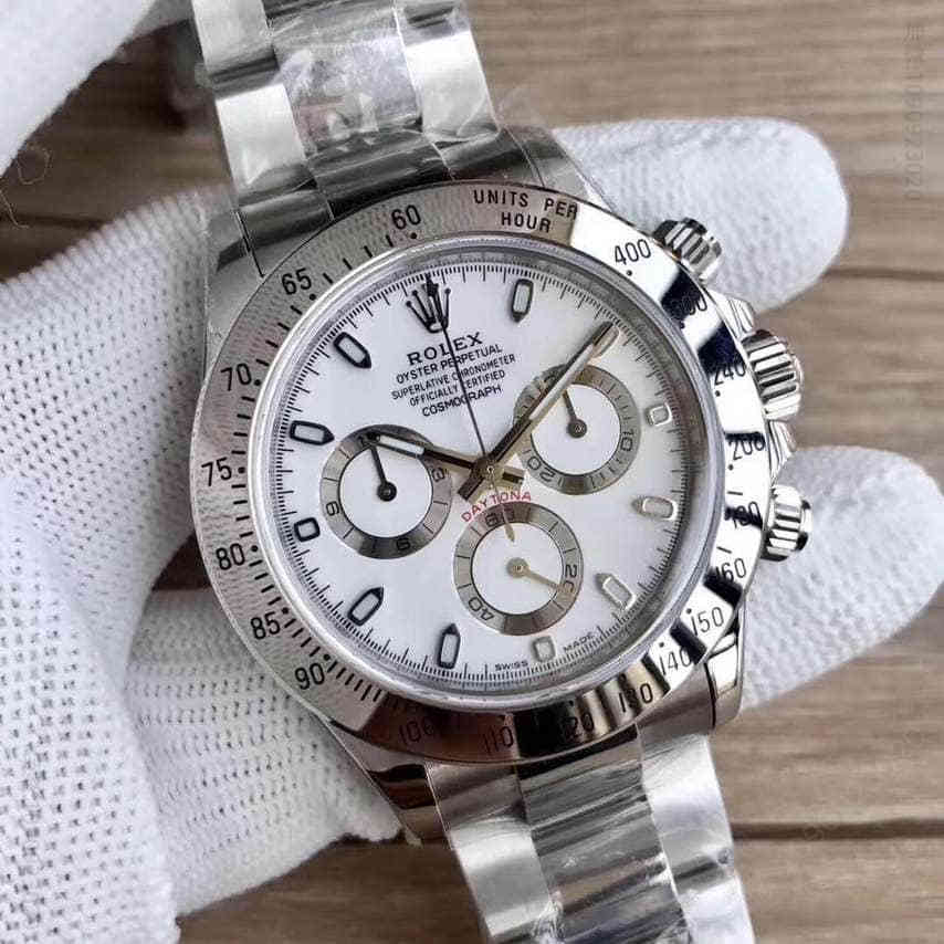 N厂全新订制版劳力士Rolex白色镜面太阳纹迪通拿专属Cal.4130自动上链机芯
