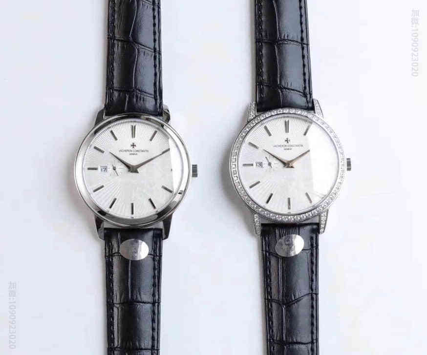 UF臻品 2023最新款江诗丹顿Vacheron Constantin传承系列镶钻白色镜面蓝宝石水晶玻璃搭载全自动机芯