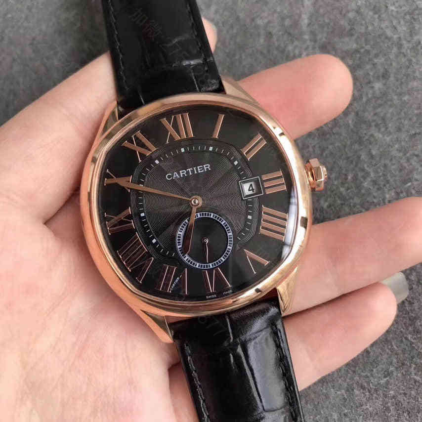 卡地亚DRIVE DE CARTIER系列球多切面尖晶石表冠美洲鳄鱼皮表带原装1904PS-MC机械机芯 卡地亚男款腕表网站 