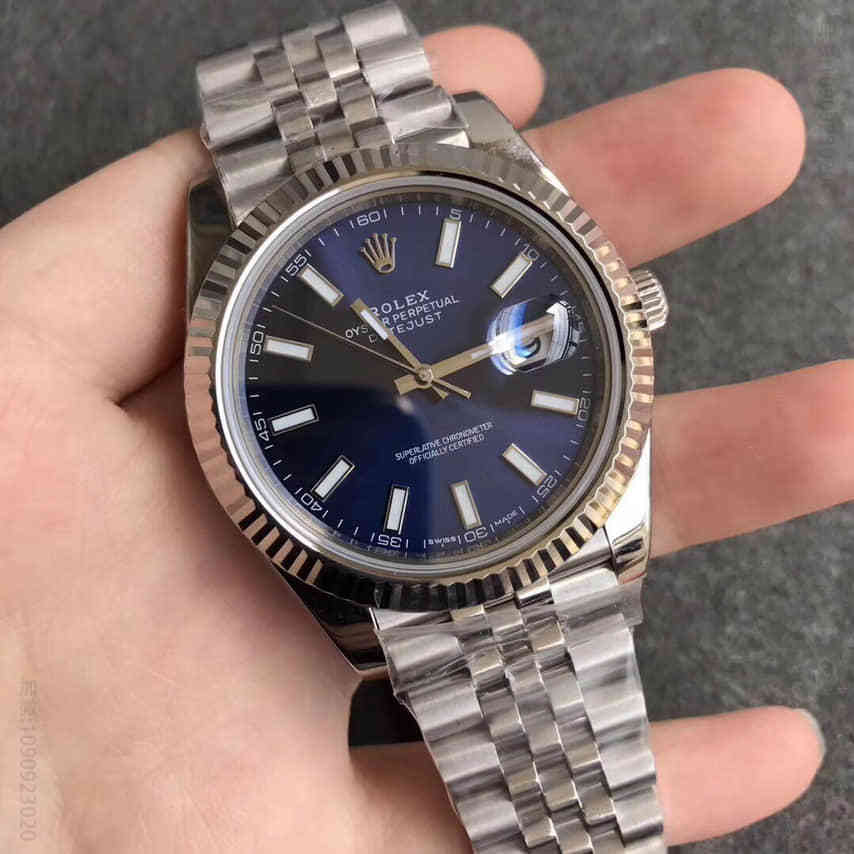 ROLEX劳力士日志型41mm5珠带新版折叠扣3235自动机械机芯蓝色蓝宝石镜面316精钢表壳表链