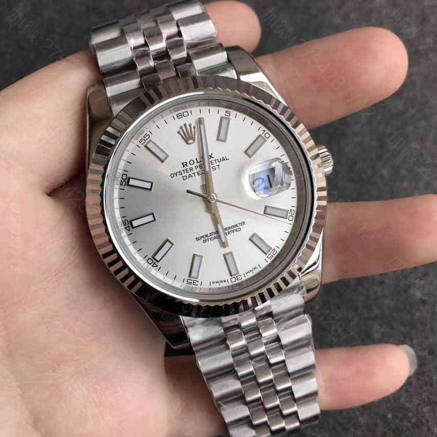 精仿劳力士男士手表 精品劳力士男士手表 ROLEX劳力士日志型41mm5珠带新版折叠扣3235自动机械机芯白色蓝宝石镜面316精钢表壳表链 