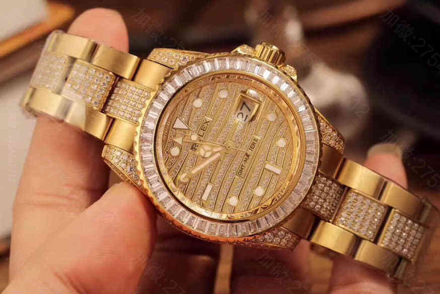 精品劳力士男士手表 劳力士（Rolex）满天星方钻格林尼治系列蓝宝石玻璃 316精钢瑞士2836全自动机械机芯 