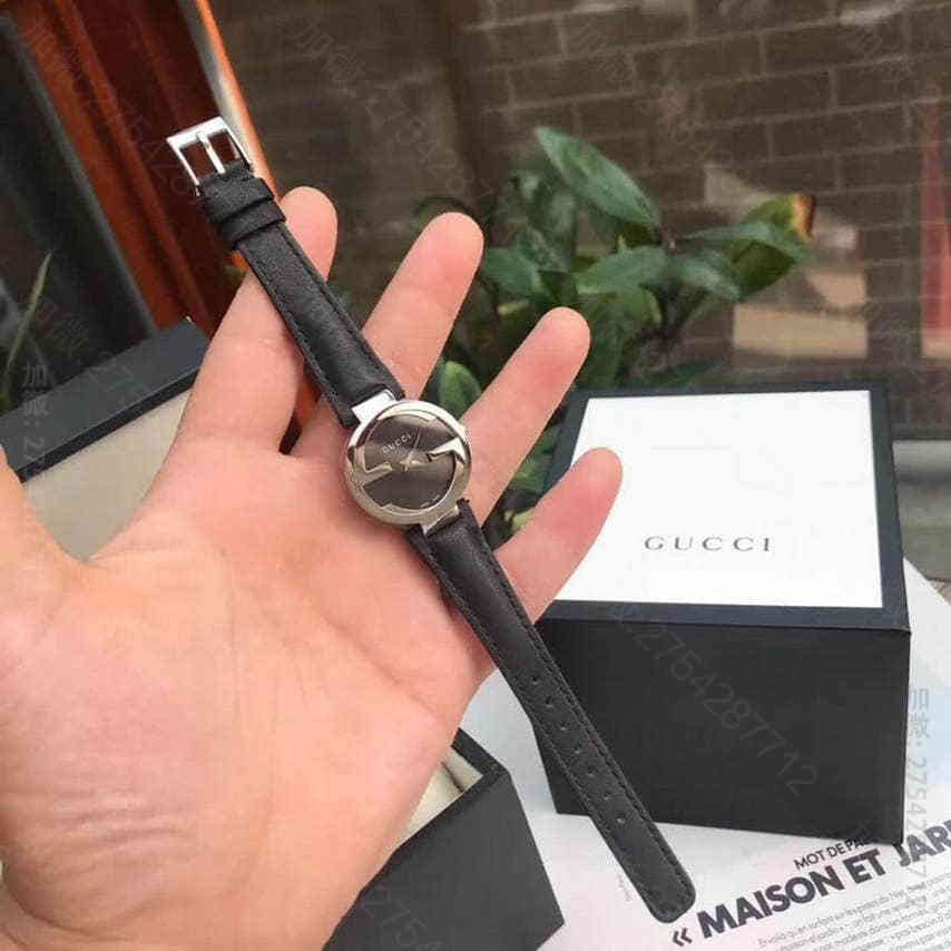 古琦女士手表 双G蓝宝石玻璃原装瑞士石英机芯皮带女表 