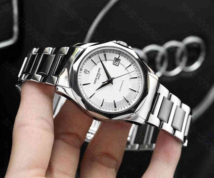 PATEK PHILIPPE百达菲丽立体菱角圈口设计风格表壳及钢带均采用间钨...