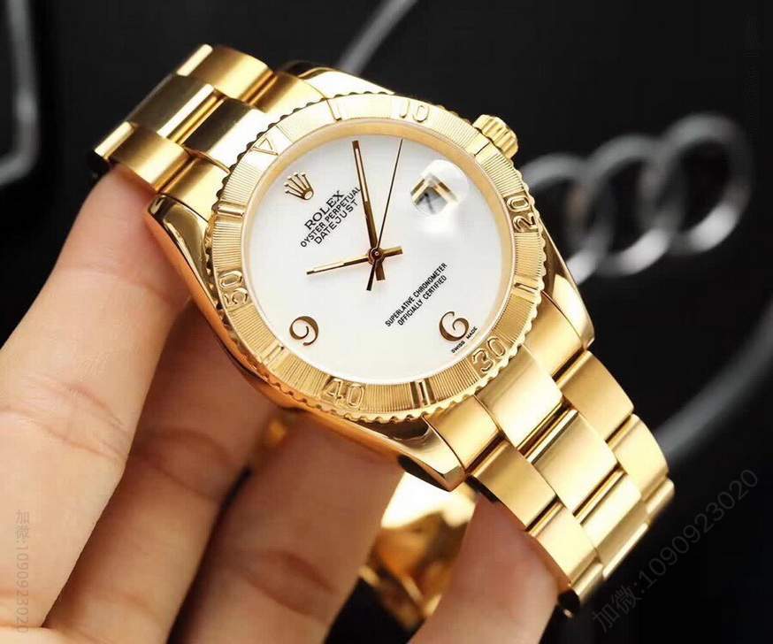 2023劳力士Rolex18k微纳米电镀金施洛华水钻高端男士腕表