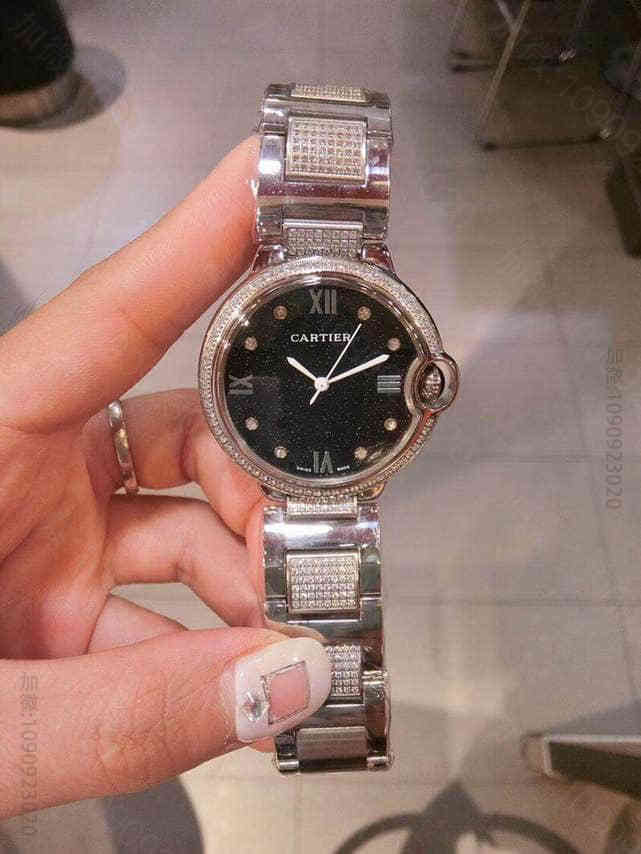高品质爆款卡地亚Cartier 蓝气球奢华系列镶钻精钢表带