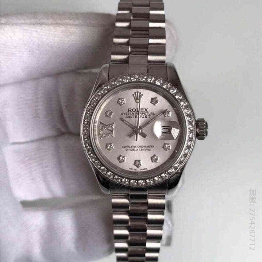 劳力士女士腕表 Rolex劳力士女款日志型系列镶钻三珠带2236机芯精钢表带 复刻劳力士腕表网站 