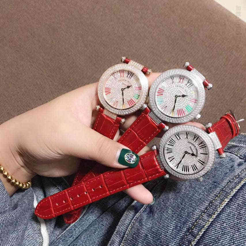 法兰克穆勒 FRANCK MULLER 圆形系列施华洛世奇镶嵌时尚腕表