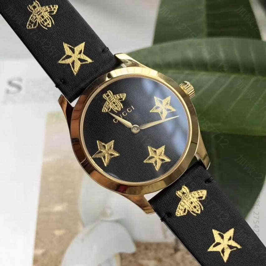 高仿古琦女士腕表 古琦女士腕表 最新款G-Timeless系列38毫米石英饰有标志造型小蜜蜂标识图案高端女表 
