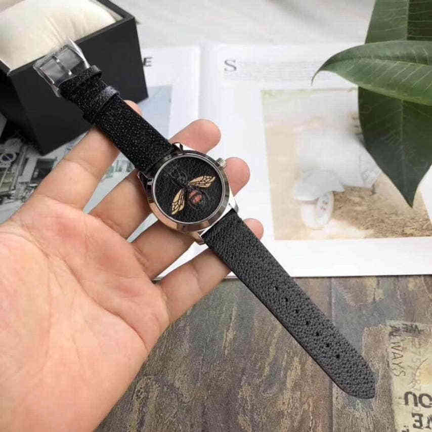 高仿古琦女士腕表 古琦女士腕表 最新款G-Timeless系列38毫米石英饰有小蜜蜂标识图案蓝宝石水晶玻璃表镜高端女表 