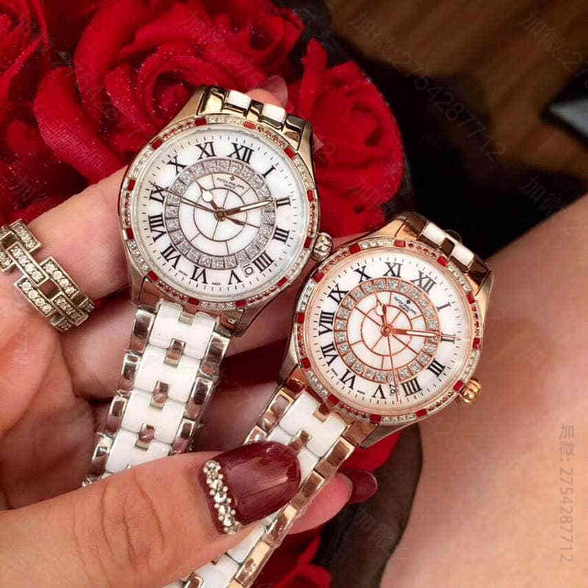 复刻百达翡丽女士腕表 百达翡丽女士腕表 PATEKPHILIPPE百达翡丽工艺珠宝系列原装西铁城机械金机机芯环绕璀璨钻石打磨镶钳陶瓷腕表 复刻百达翡丽网站 