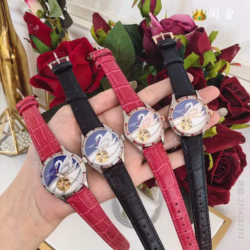 百达翡丽女士腕表 PATEKPHILIPPE百达翡丽Patek Philippe珍珠贝母表盘原装西铁城82S0机械机芯女款腕表 复刻百达翡丽网站 