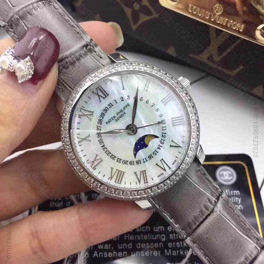 PATEKPHILIPPE百达翡丽2023新款螺旋形镶石十珍珠母贝表盘双卜兰...