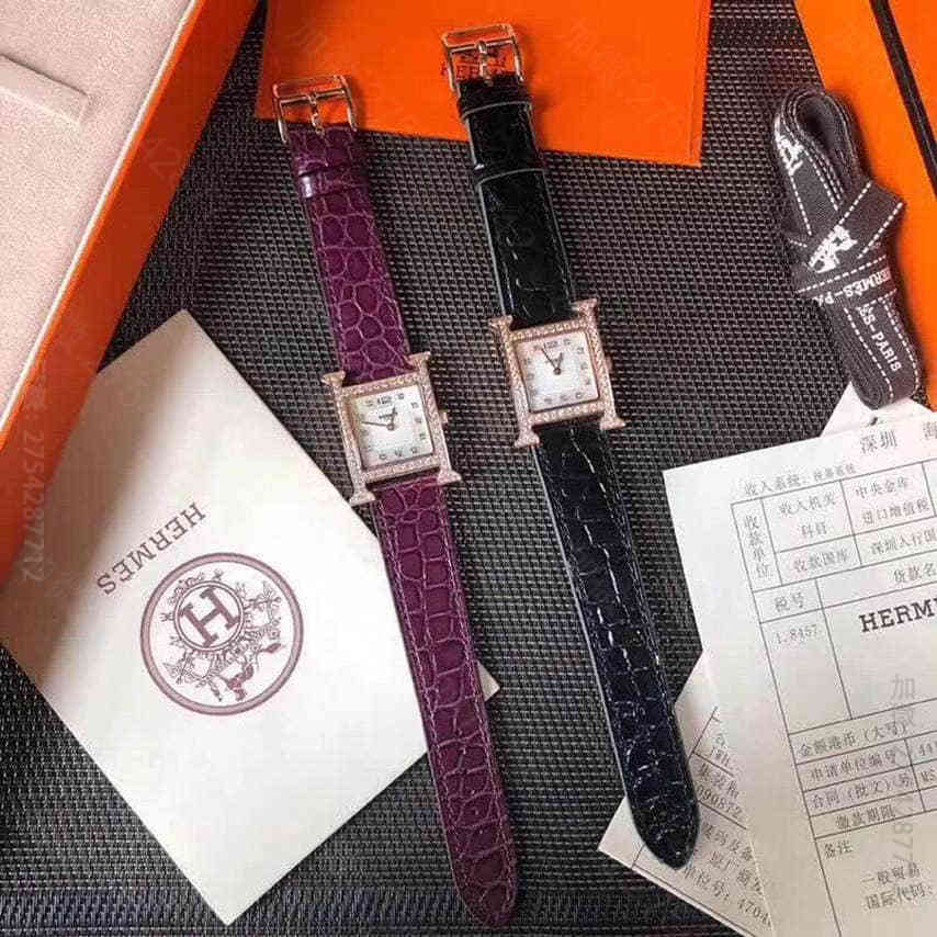 精仿爱马仕女士腕表 爱马仕女士腕表 HERMES【爱马仕】Heure H系列 2023年环绕独特的“H”型表壳珍珠贝母表盘上另镶嵌有11颗钻石瑞士石英原金机芯女表 爱马仕腕表 