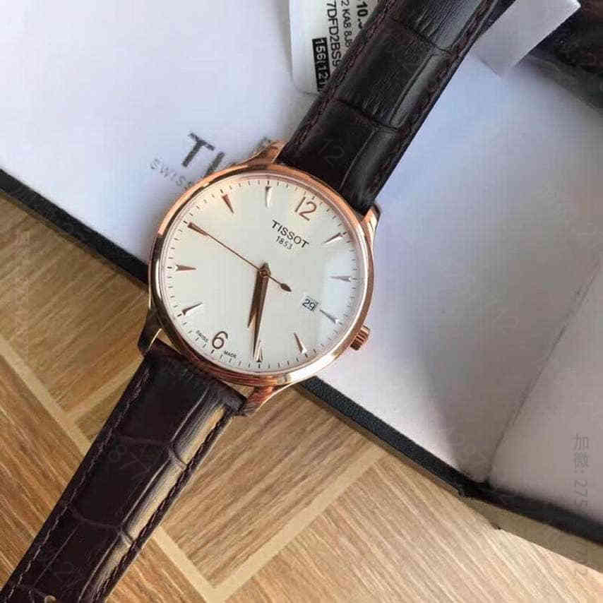 original Tissot,全原天梭T063俊雅系列原装瑞士ETA石英机芯商务休闲男表 精仿天梭腕表 