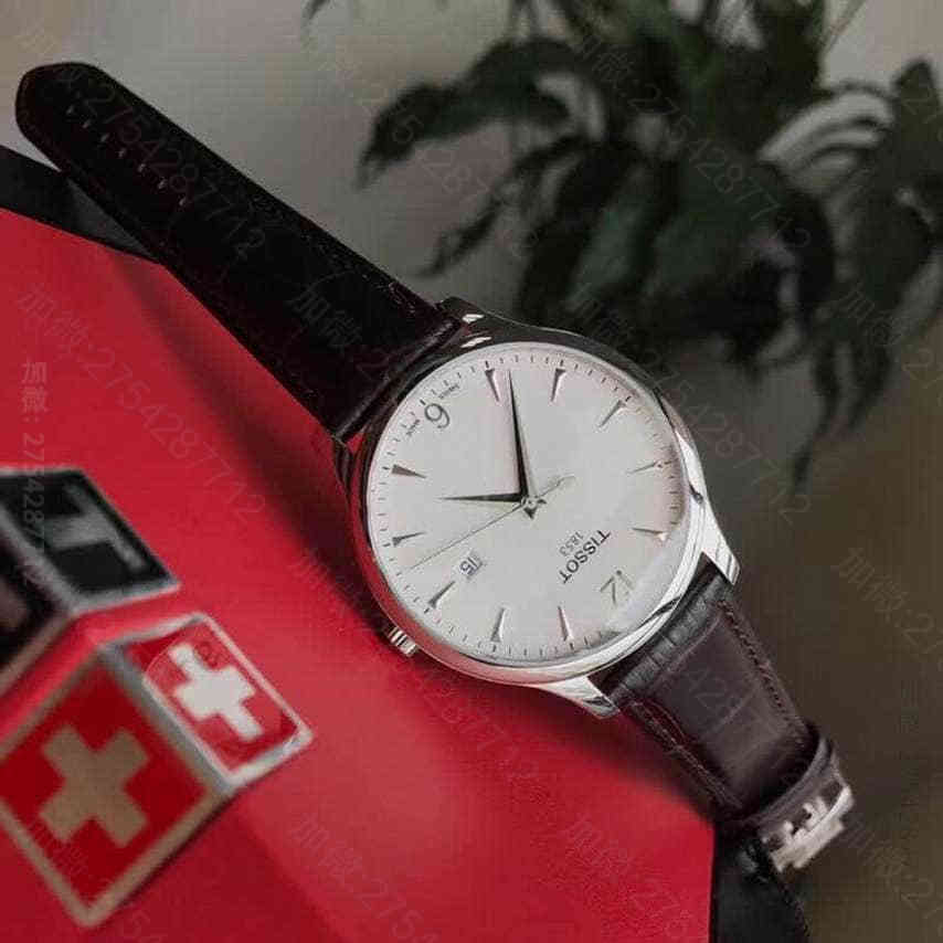 original Tissot,全原天梭T063俊雅系列原装瑞士ETA石英机芯精钢表框商务休闲男表 原单天梭腕表 