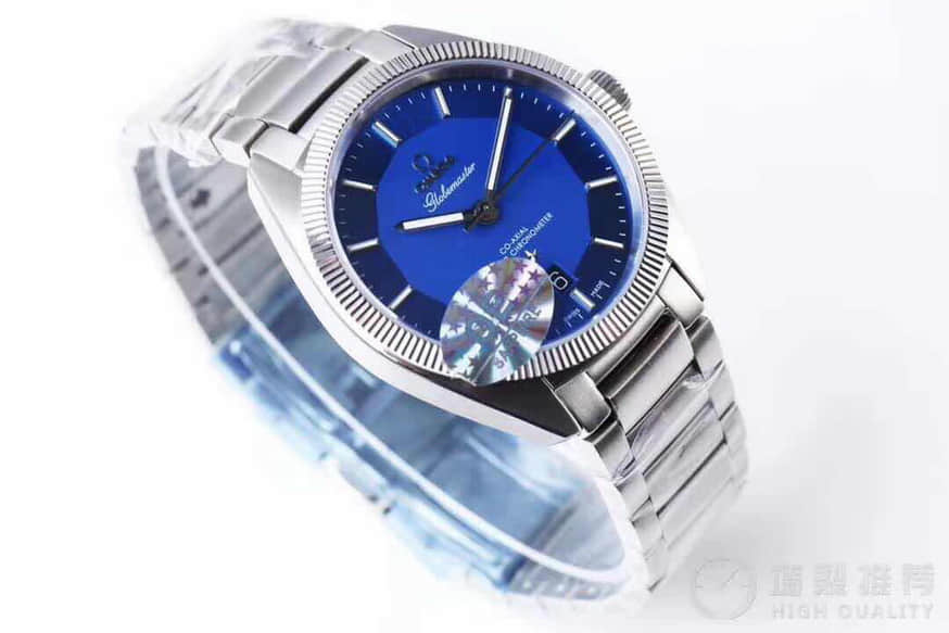 欧米茄omega尊霸GLobemaster系列9015进口机芯改8900同轴机芯蓝色背面高端白钢带腕表