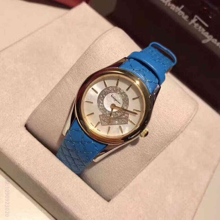 菲拉格慕Ferragamo新款FG4石英表冠黑玛瑙女表