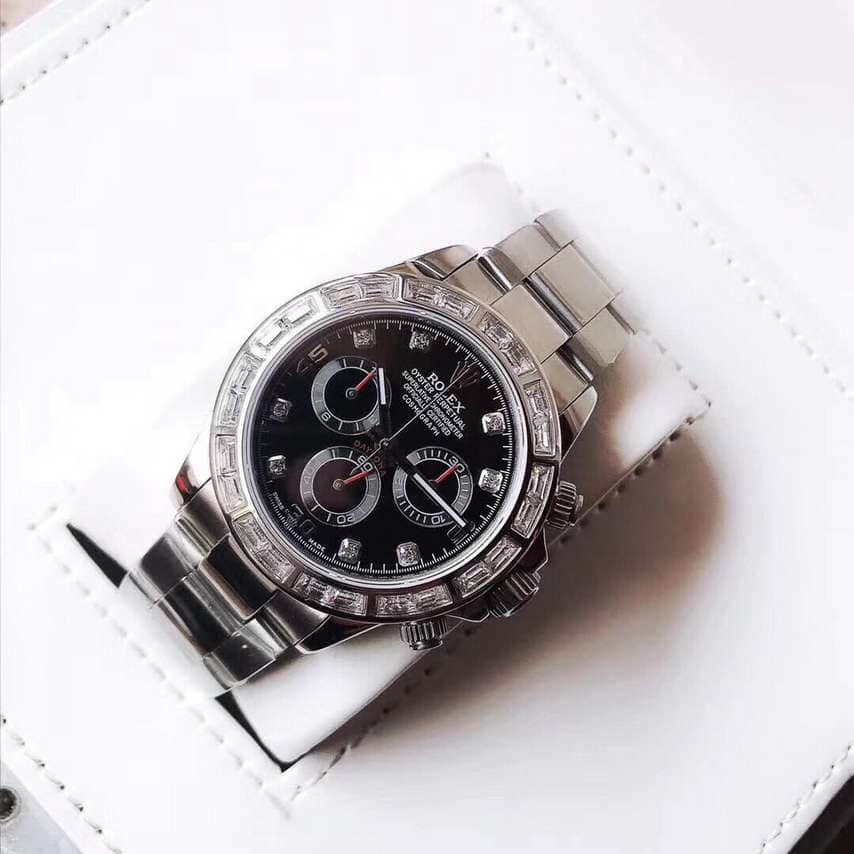 劳力士Rolex蚝式恒动宇宙型迪通拿外圈手工镶24块方钻腕表