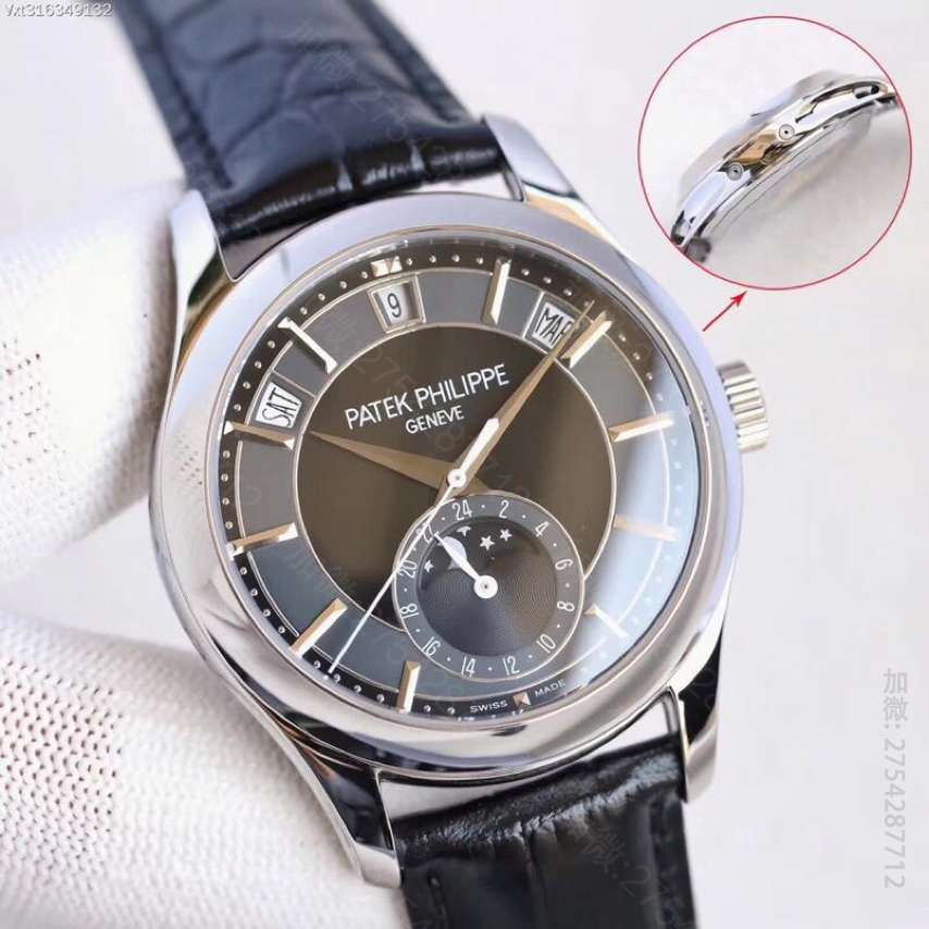 百达翡丽男款手表 百达翡丽PATEKPHILIPPE复杂功能计时系列316钢精雕细琢Cal.A324SQALU24H机芯男士腕表 复刻百达翡丽手表商城 