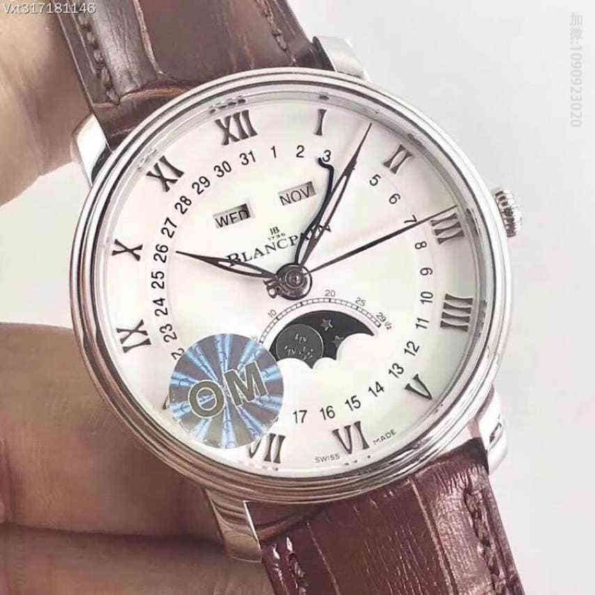 OM 宝铂Blancpain 6654最强V2升级版宝铂villeret经典6654月相显示系列高端腕表
