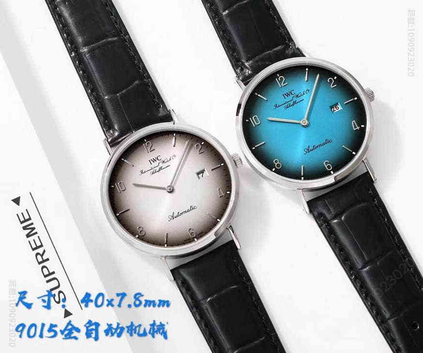 万国商务系列IWC超薄系列蓝宝石水晶玻璃超薄9015自动上链机芯